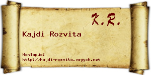 Kajdi Rozvita névjegykártya